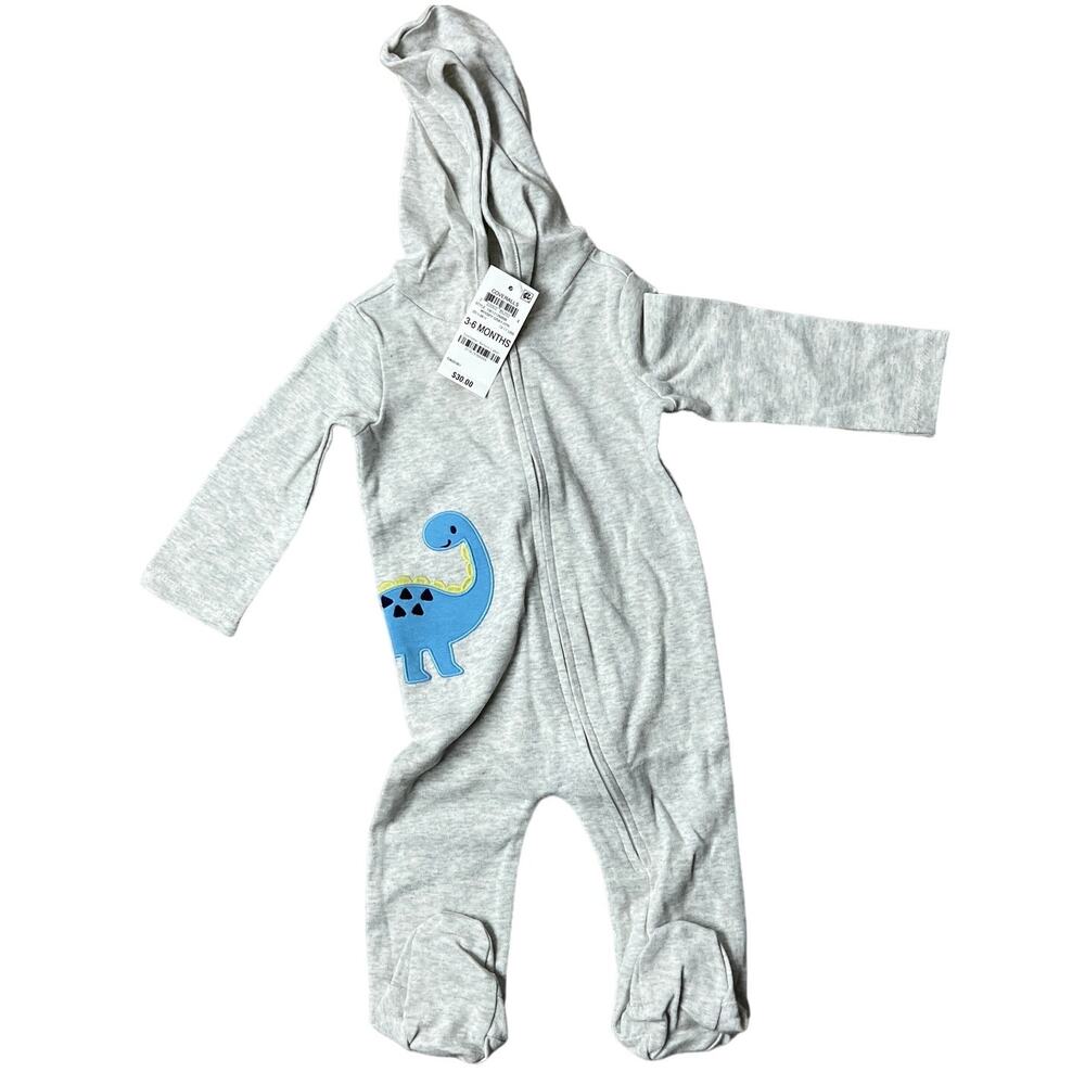 First Impressions Baby Boy Dinosaur Gray Coverall - Size 3-6 months - NWT